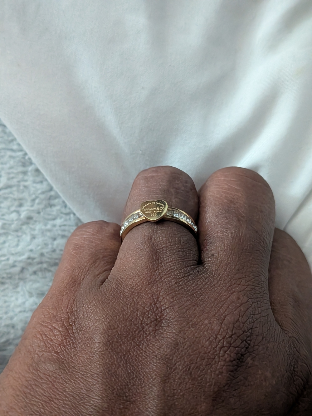 Stainless Steel. Gold Heart Ring